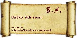 Balko Adrienn névjegykártya